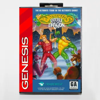 Perakende kutusu ile 16 bit Sega MD oyun Kartuşu - Battletoads & Çift Ejderha Genesis Megadrive sistemi için Ultimate Team